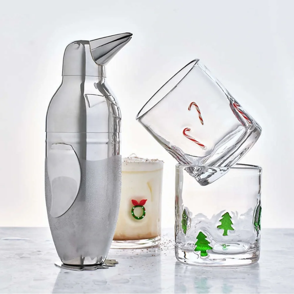 Crate&Barrel Wreath Icon Double Old-Fashioned Glasses